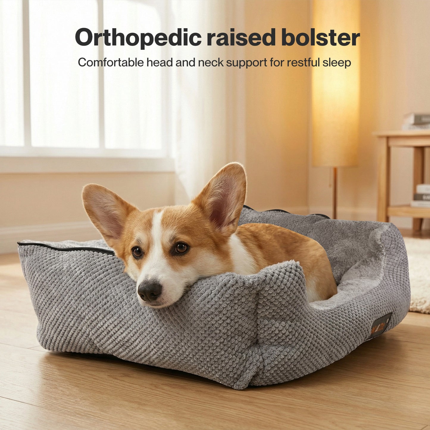 Skylos Dog Bed Cat Bed Cave Pet Bed Removable Blanket Washable Anti-anxiety 63cm