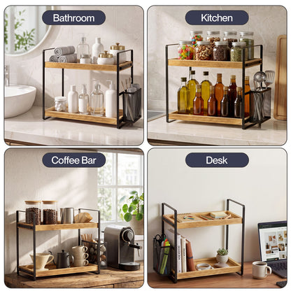 Levede 2 Tier Bathroom Organiser Countertop Perfume Skincare Storage Shelf