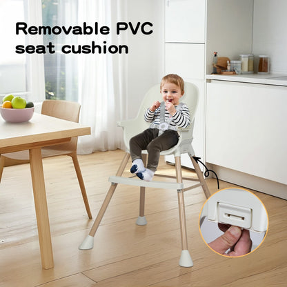 Dekko Baby High Chair Safe Feeding 6-In-1 Removable Seat Tray Adjustable Green