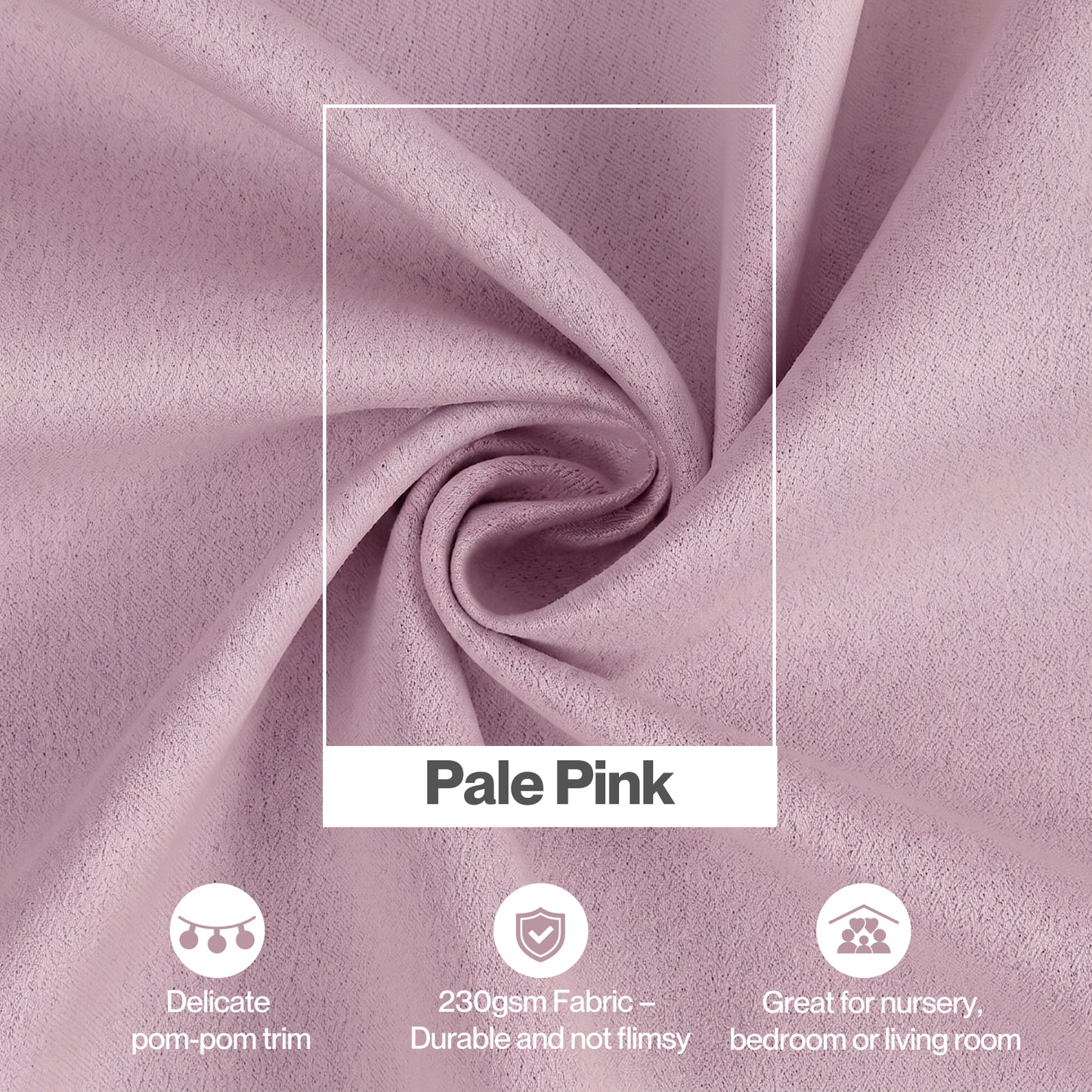 Marlow Pink Pom Pom Curtains for Nursery & Baby Girls Room 46"x72"  2 Panels