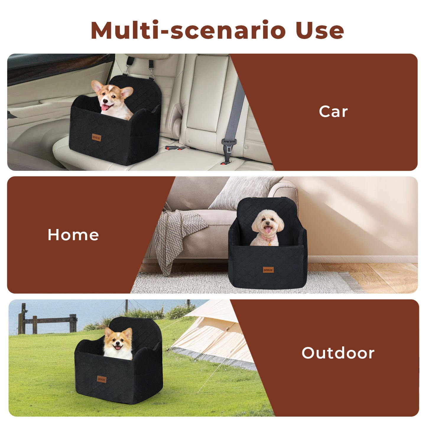 Skylos Dog Booster Car Seat Portable Bed for Small to Medium Pets up to 35 lbs