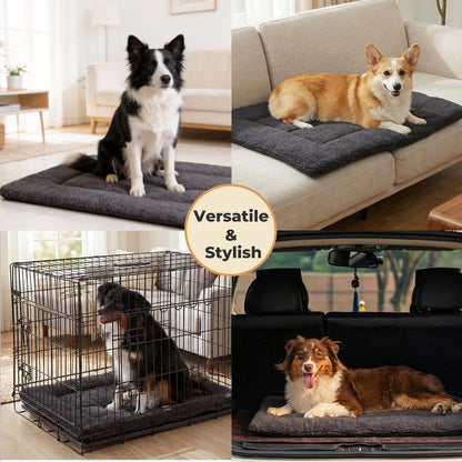 SKYLOS Dog Bed Mattress Soft Plush Cat Bed Non Slip Pet Kennel Crate Mat 61x46cm