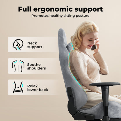 Levede Office Gaming Chair Luxury Warm Recliner Spring Padding with Footrest