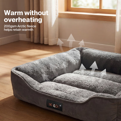Skylos Orthopedic Dog Bed Large Soft Arctic Velvet Pet Bed Mattress Anti-Slip