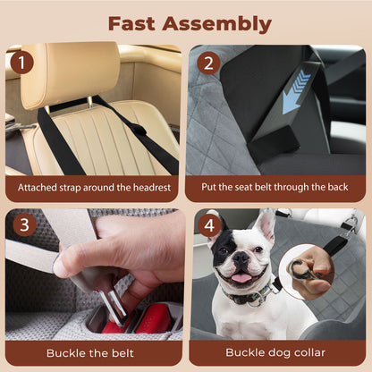 Skylos Dog Booster Car Seat for Small to Medium Pets up to 35 lbs Portable Grey