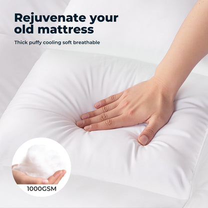 Lavio Thick Mattress Topper Single Double King 10cm Deep Microfibre Washable