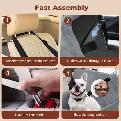 Skylos Dog Car Seat for Small Dogs Cats Cosy Pet Travel Bed with Safety Leash