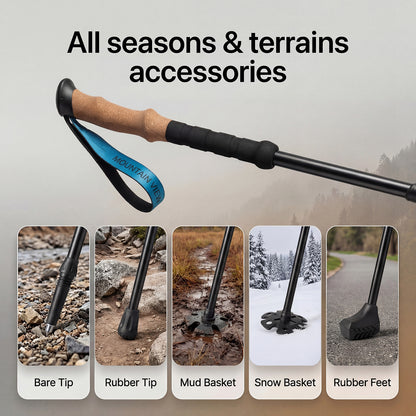 Mountview Trekking Poles Lightweight Walking Poles Hiking Sticks with Cork Grips