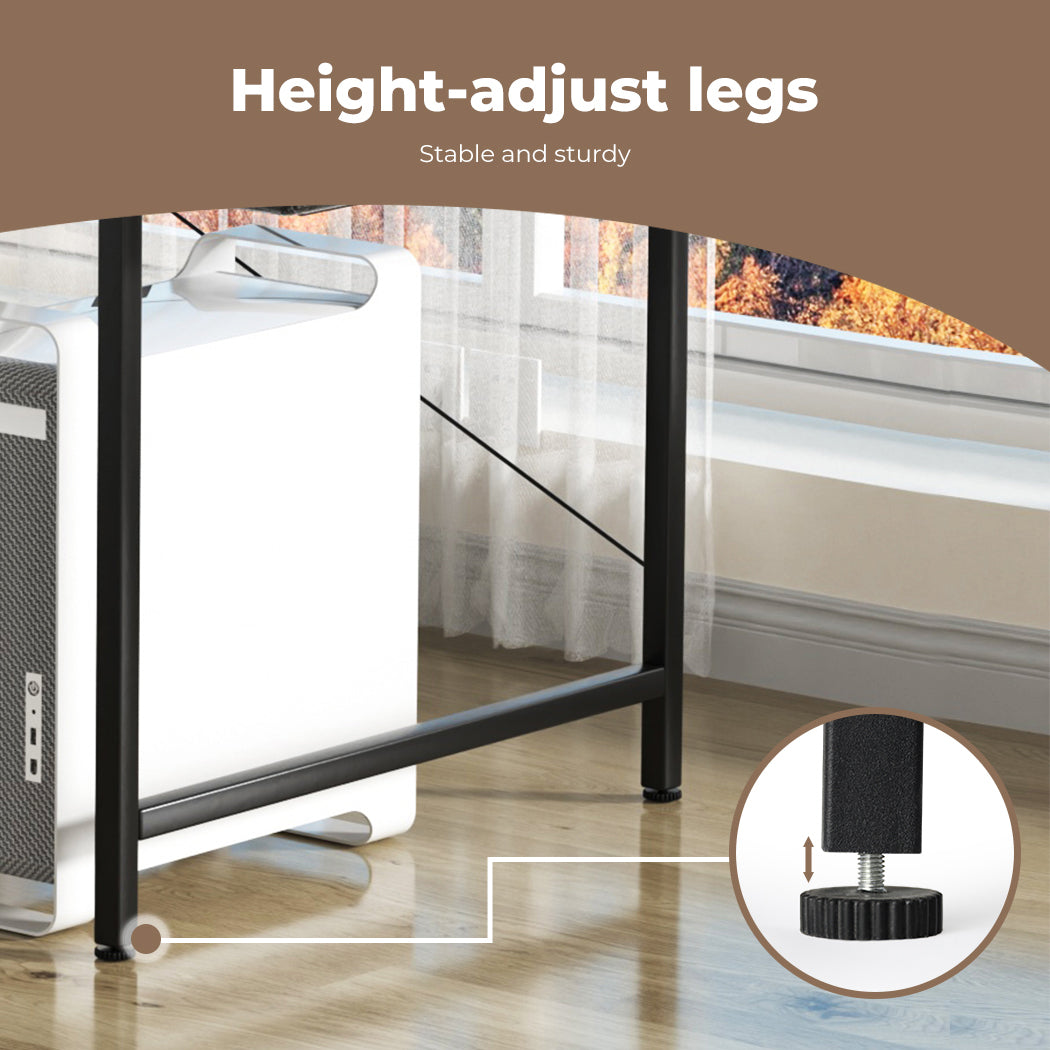 Levede L Shaped Office Computer Corner Desk for Home with Storage Shelves 100cm
