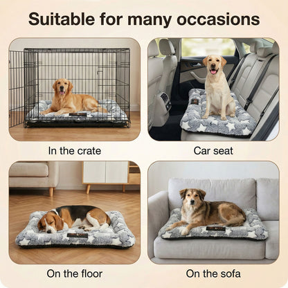 Skylos Dog Bed Arctic Fleece Soft Pet Cat Cushion Large Dog Puppy Crate Mat