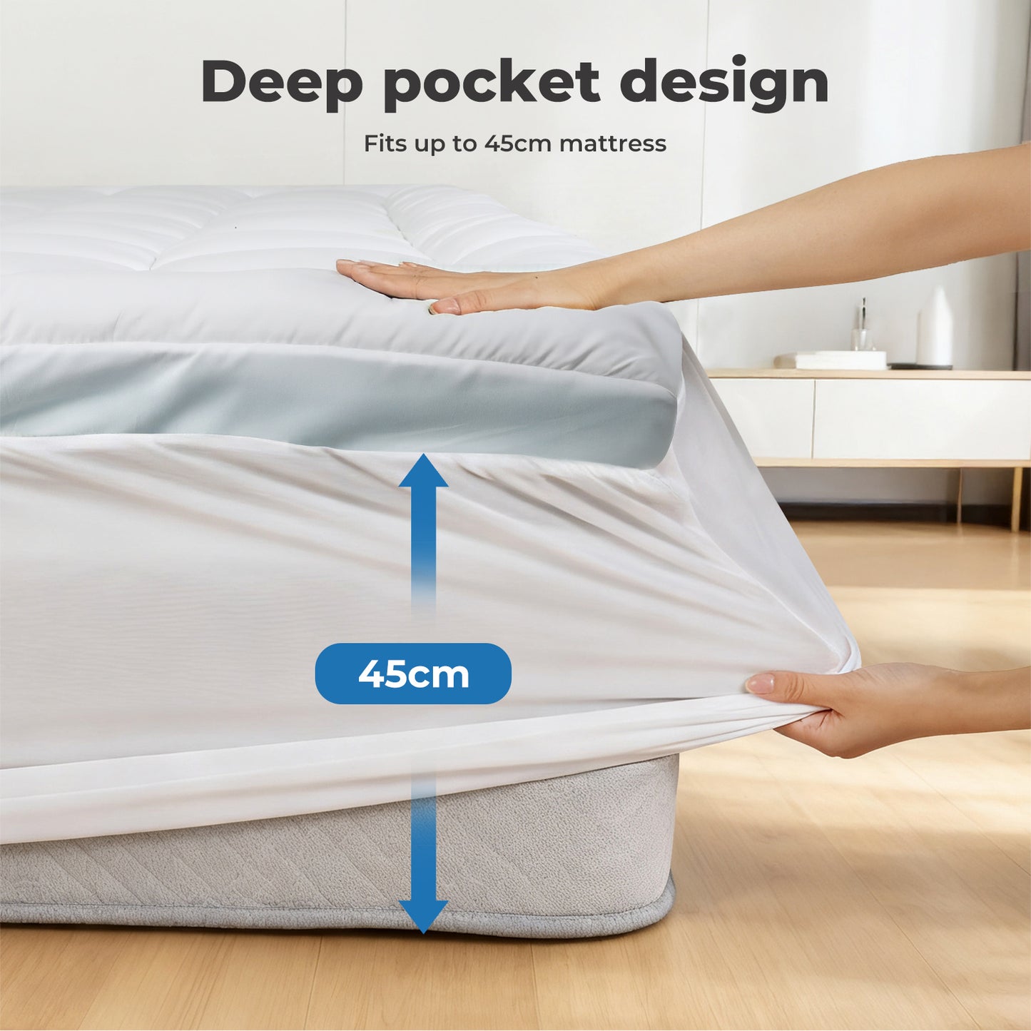 Lavio Quilted Mattress Protector King Thick Cooling Gel Memory Foam Bed Cover
