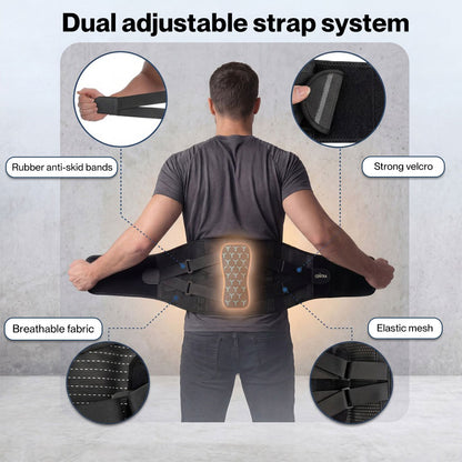 Centra Lower Back Support Belt Breathable Cozy Lumbar Brace for Work Driving