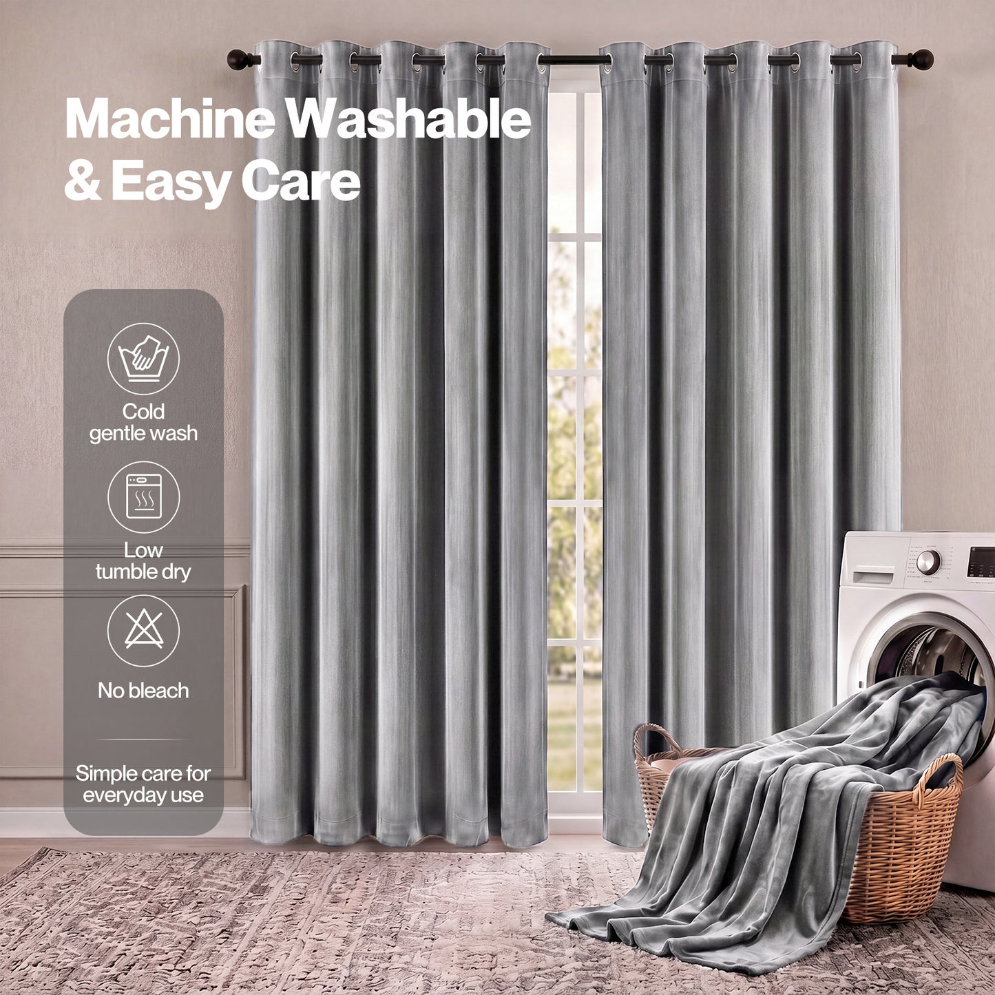 Marlow Thick Thermal Blackout Curtains Velvet Eyelet Ring Top Ready Made