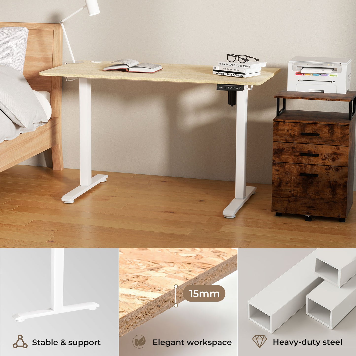 Levede Electric Standing Desk Height Adjustable with Memory Control 120cm Wide