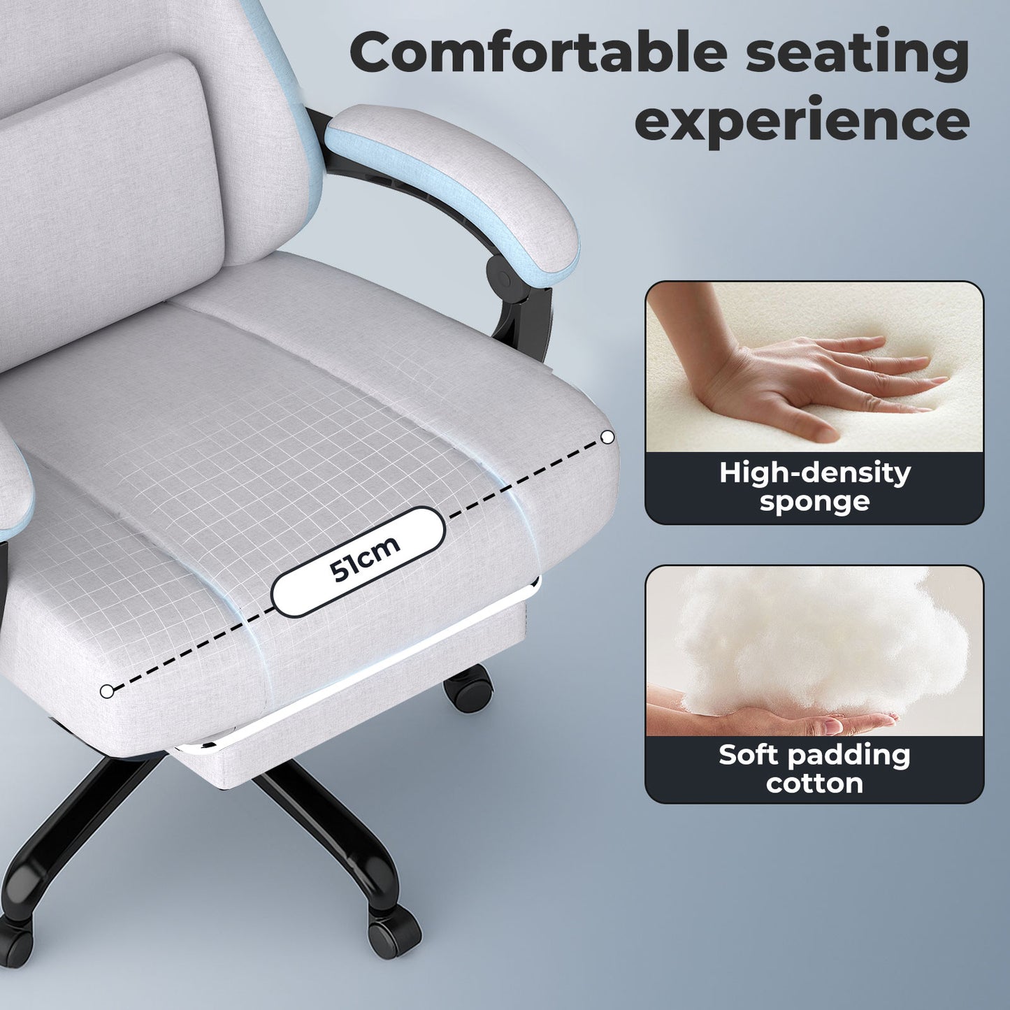 Levede Gaming Chair Office Recliner Spring Padding Adjustable Swivel Footrest