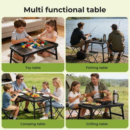 Levede Folding Camping Table Adjustable Height Aluminium Picnic Desk Portable