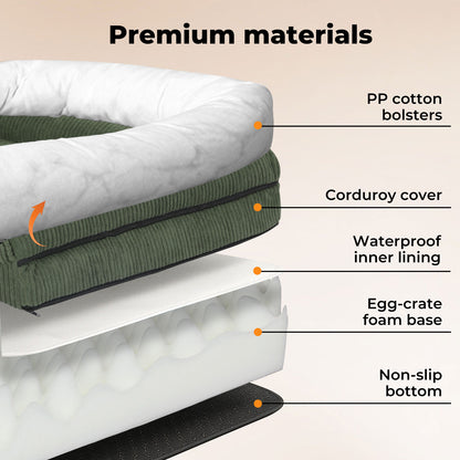 Skylos Orthopedic Small Dog Bed Washable Puppy Sofa Bed Soft Corduroy Pet Bed