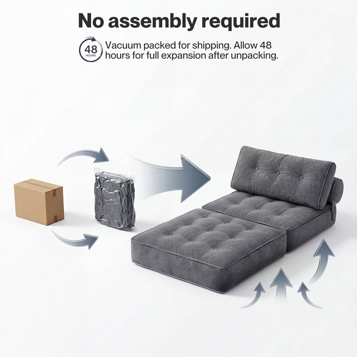 Levede Sofa Bed Convertible Boneless Floor Mattress Single Lightweight Portable