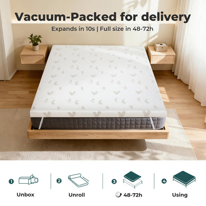 Lavio Memory Foam Mattress Topper 7cm Single Double Dual Layer Washable Non Slip
