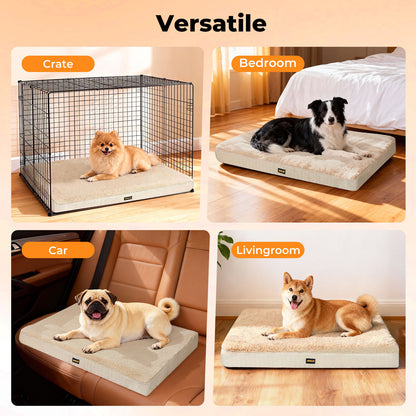 Skylos Pet Bed Large Washable Dog Cushion Crate Mattress Non Slip 90x60cm Soft