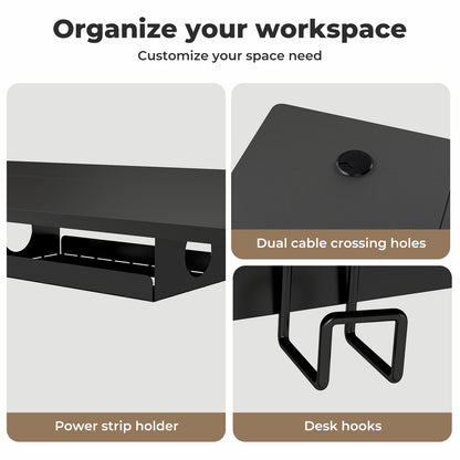 Levede Electric Standing Desk  Adjustable Height Workstation Metal Frame Black