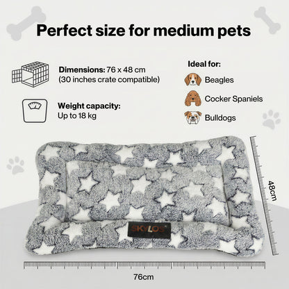 Skylos Dog Bed Arctic Fleece Soft Pet Cat Cushion Large Dog Puppy Crate Mat