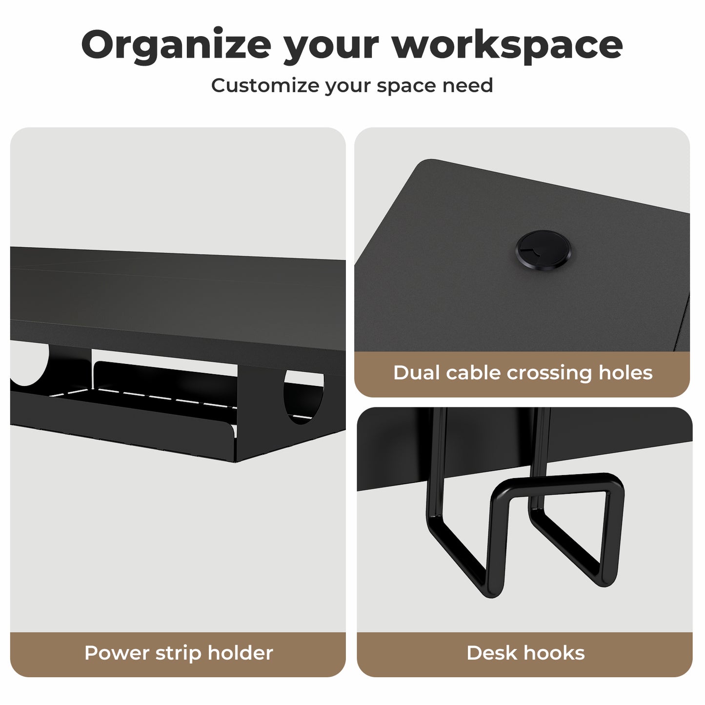 Levede Electric Standing Desk  Adjustable Height Workstation 160cm Metal Frame