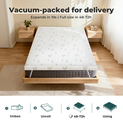 Lavio Memory Foam Mattress Topper 7cm Single Dual Layer Pressure Relief Washable