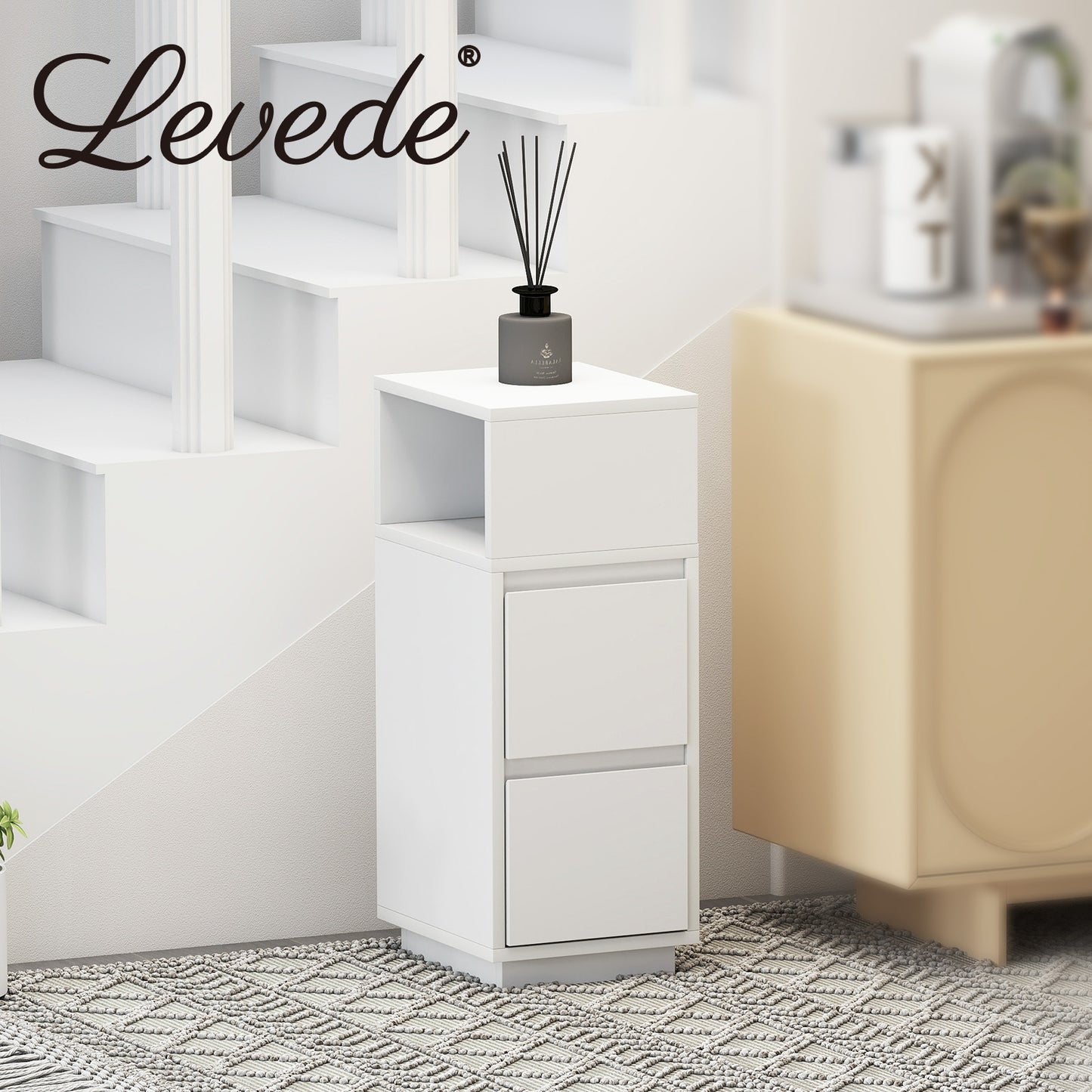 Levede Bedside Table with Drawer Storage Nightstand Cabinet End Table Bedroom