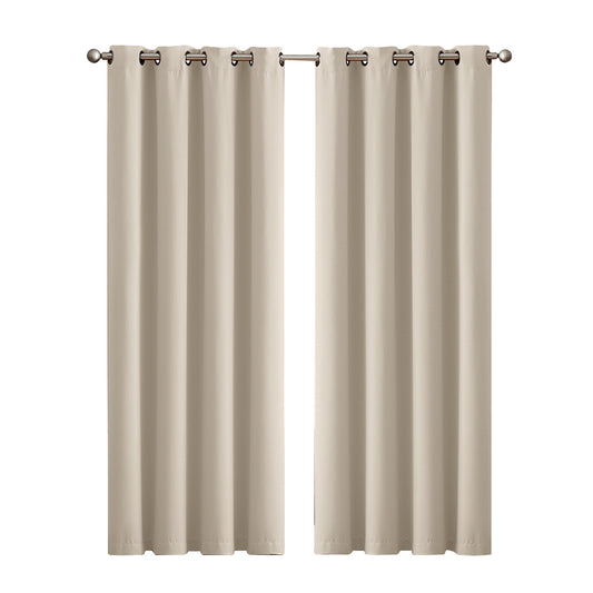 Marlow 2x Thermal Blockout Curtains Eyelet Ring Top UV Blockout Machine Washable