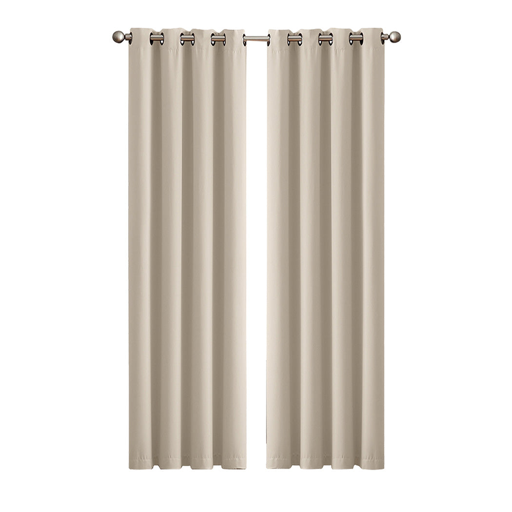 Marlow 2x Blackout Curtains Thermal Blockout Eyelet Ring Top 117x183 for Bedroom