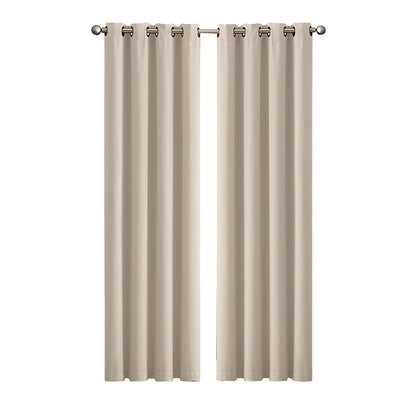Marlow 2x Blackout Curtains Thermal Blockout Eyelet Ring Top 117x183 for Bedroom