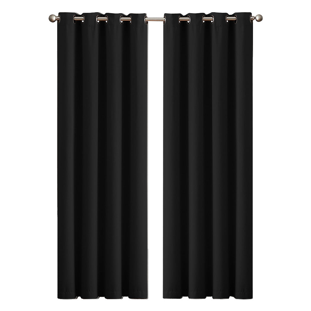 Marlow 2PC Thermal Blackout Blockout Curtains Eyelet Ring Top Thick Sun Block