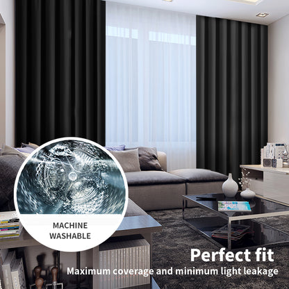Marlow Thermal Blackout Curtains Pair Eyelet Ring Top for Bedroom Living Room