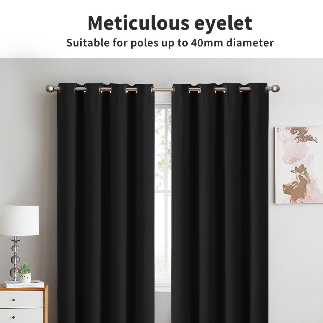 Marlow Thermal Blackout Curtains Pair Eyelet Ring Top for Bedroom Living Room