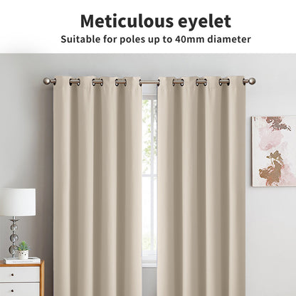Marlow Thermal Blockout Curtains 2 Panel Eyelet Ring Top 66 x 54in Sun Block