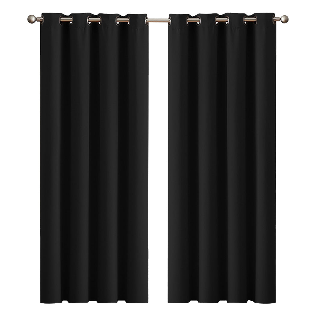 Marlow 2PC Thermal Blackout Blockout Curtains Eyelet Ring Top Thick Sun Block