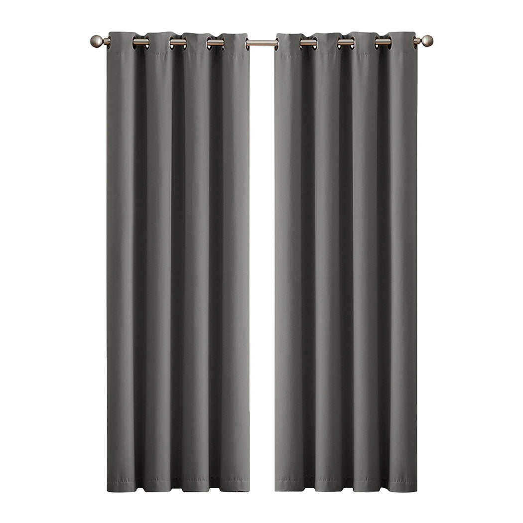 Marlow 2PC Thermal Blackout Blockout Curtains Eyelet Ring Top Thick Sun Block