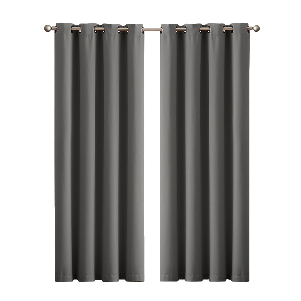 Marlow Thick Thermal Blockout Curtains 2x Eyelet Ring 167x183cm Machine Washable