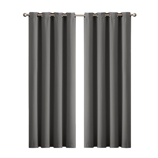 Marlow Thick Thermal Blockout Curtains 2x Eyelet Ring 167x183cm Machine Washable