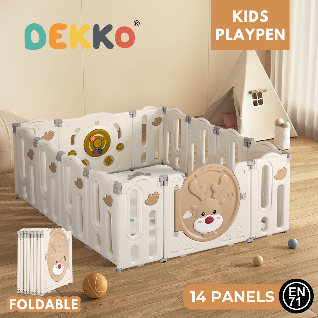 Dekko Baby Playpens Kids Safety Gate Toddler Fence Child Play Game Toy 14 Panels