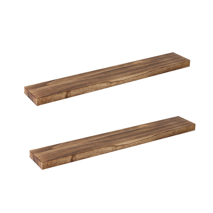 Wall Floating Shelves Wooden Mounted Storage Free Brackets Set 2Pcs 35.5IN 90CM
