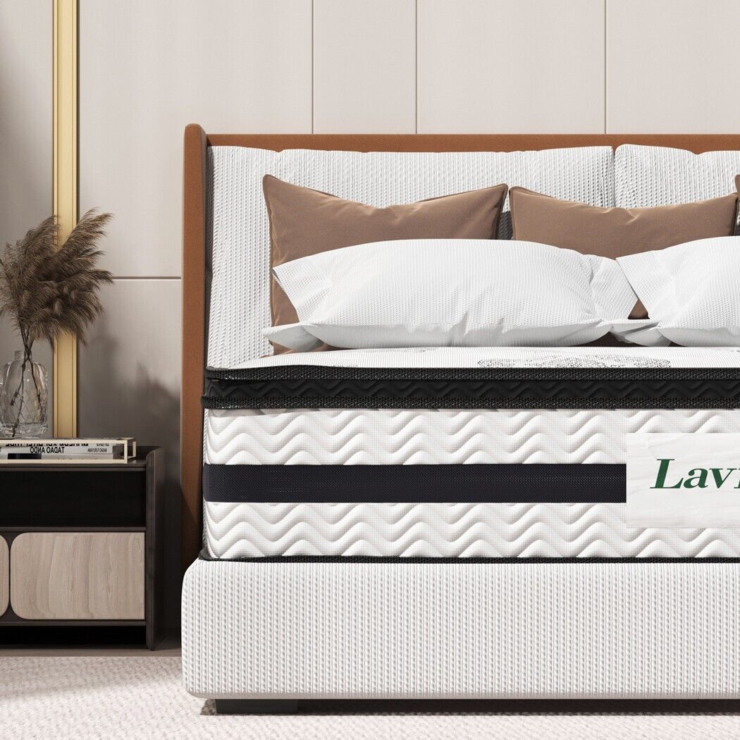 Lavio Sprung Mattress Foam 4FT6 Double Size Bed Top Pocket Firm Soft Luxury