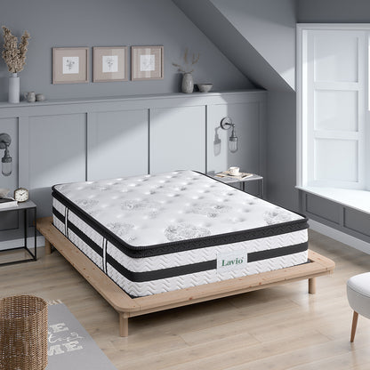 Lavio Sprung Mattress Foam 5Ft King Size Bed Top Pocket Firm Euro Soft Luxury