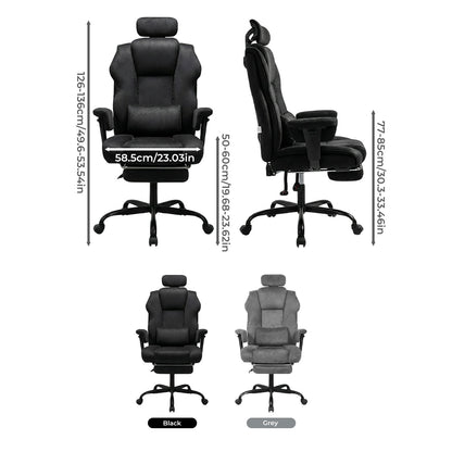 Levede Ergonomic Office Chair Suede Recline Pressure Relief Spring Seat Footrest