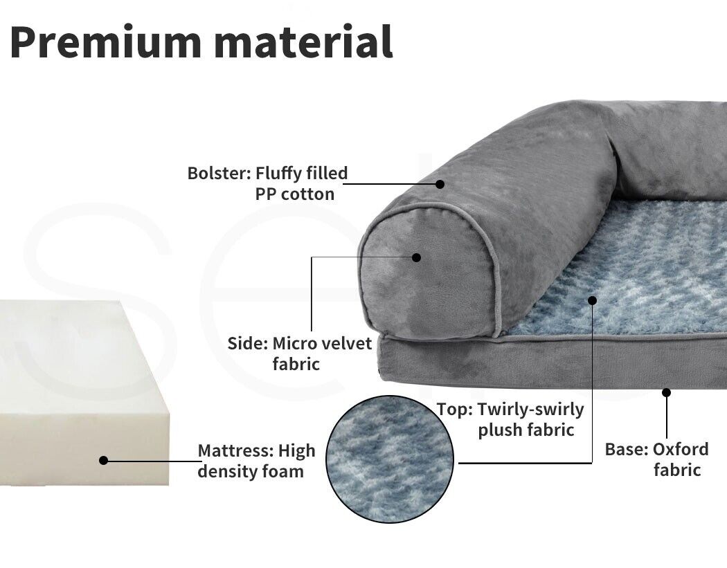 Skylos Orthopedic Pet Bed Foam Large Dog Bedding Plush Mattress Soft Cushion Mat
