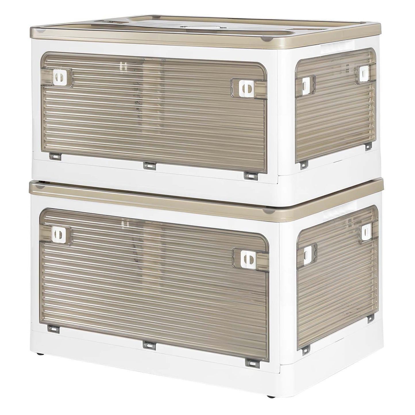 Levede 2x Folding Storage Container Stackable Plastic Clothes Toy Organizer Box